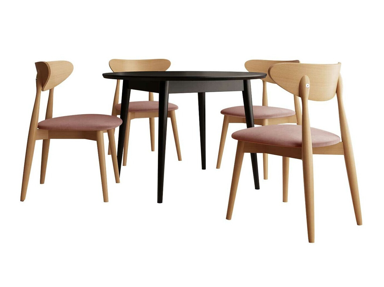 Conjunto de mesas y sillas para comedor Racine 134 (Negro)