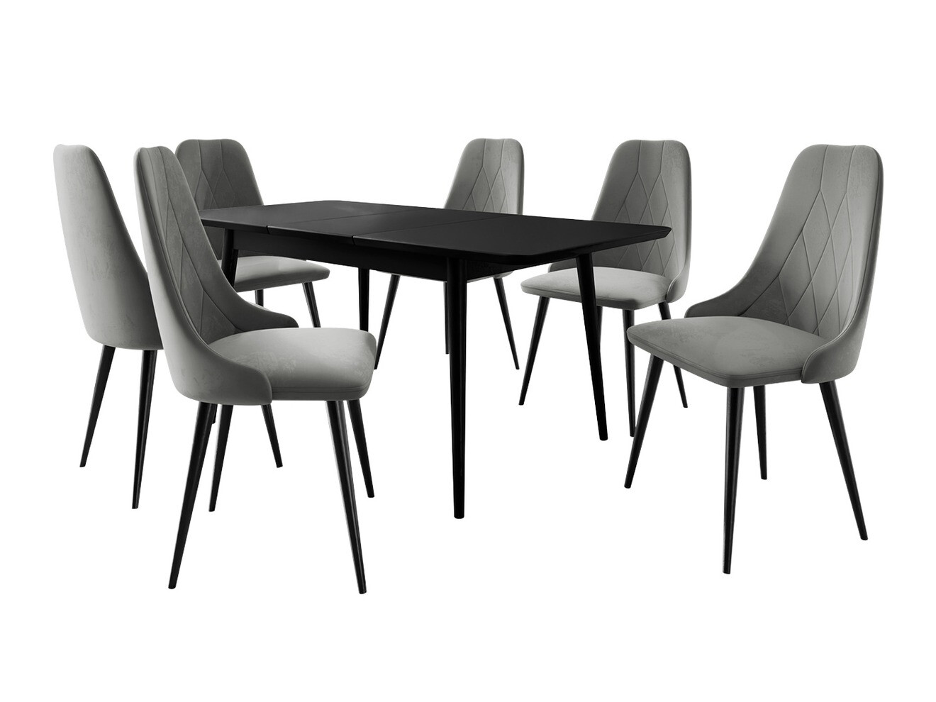 Conjunto de comedor Racine 125 (Negro + Magic Velvet 2217)