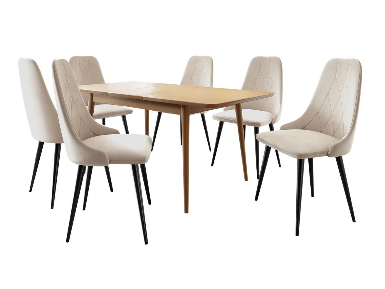 Conjunto de comedor Racine 125 (Negro + Magic Velvet 2250)