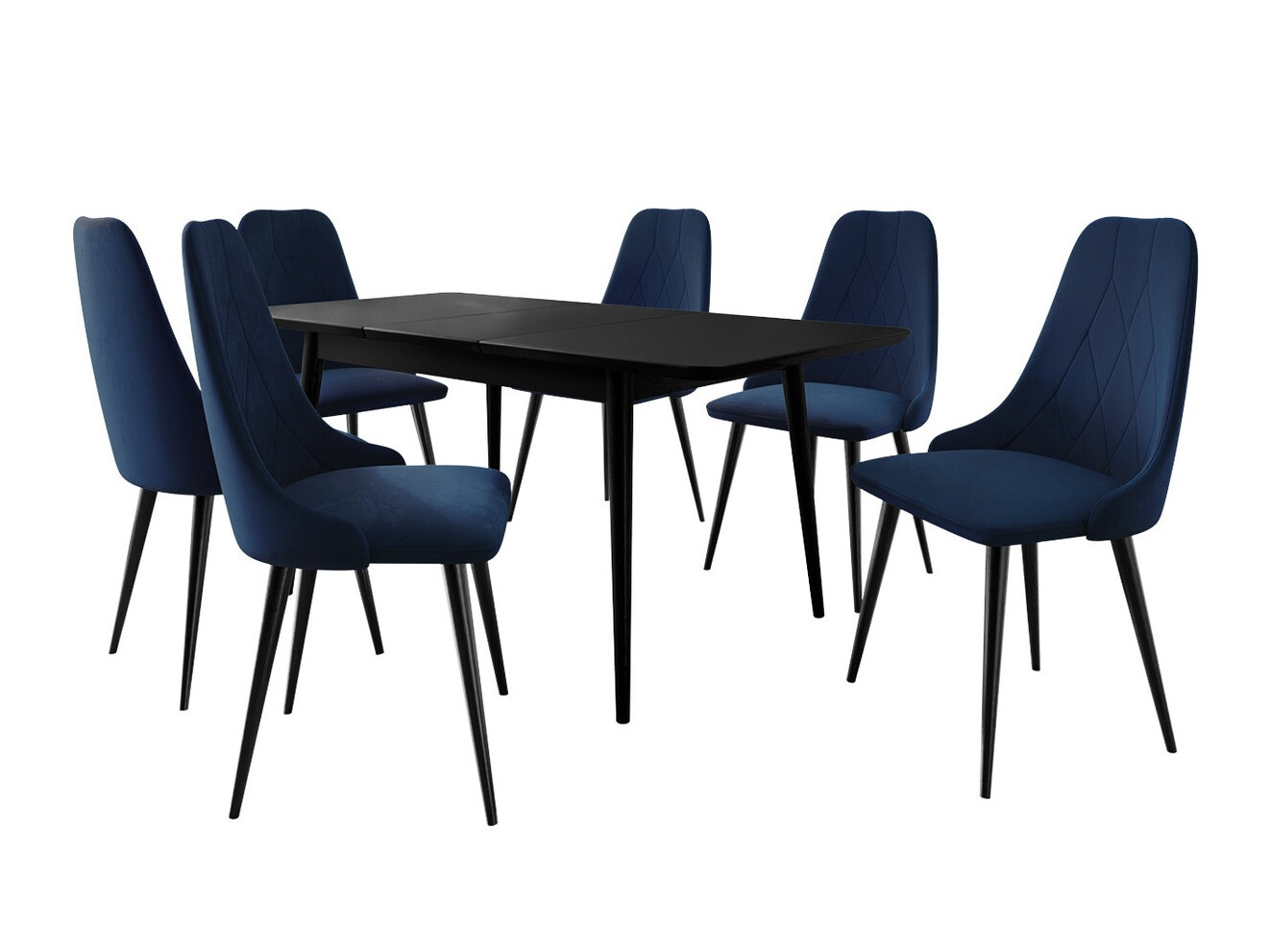 Conjunto de mesas y sillas para comedor Racine 125 (Negro + Magic Velvet 2216)