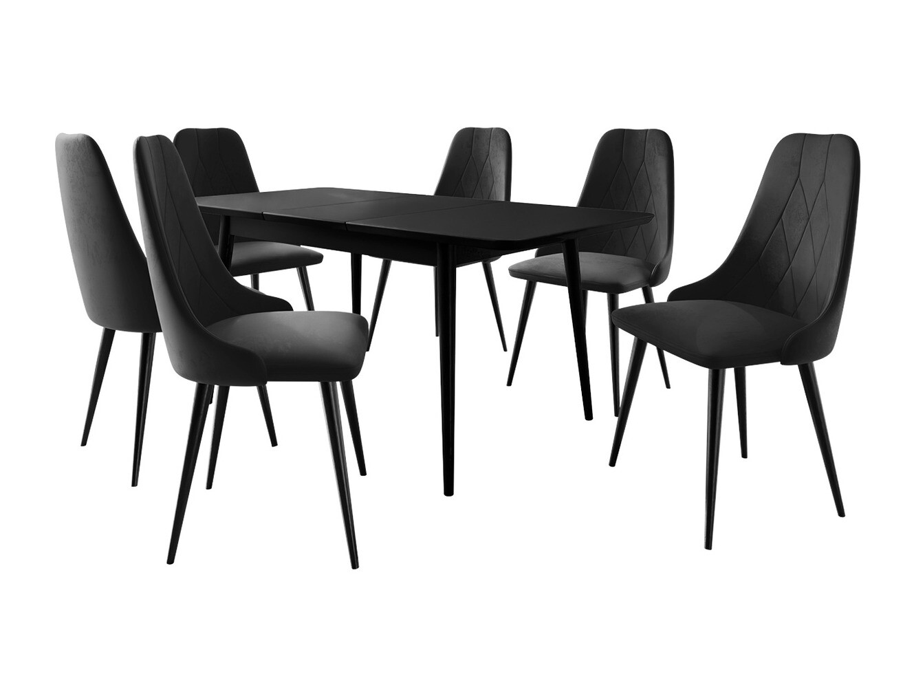 Conjunto de mesas y sillas para comedor Racine 125 (Negro + Magic Velvet 2219)