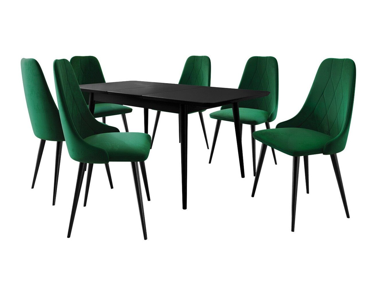 Conjunto de mesas y sillas para comedor Racine 125 (Negro + Magic Velvet 2225)