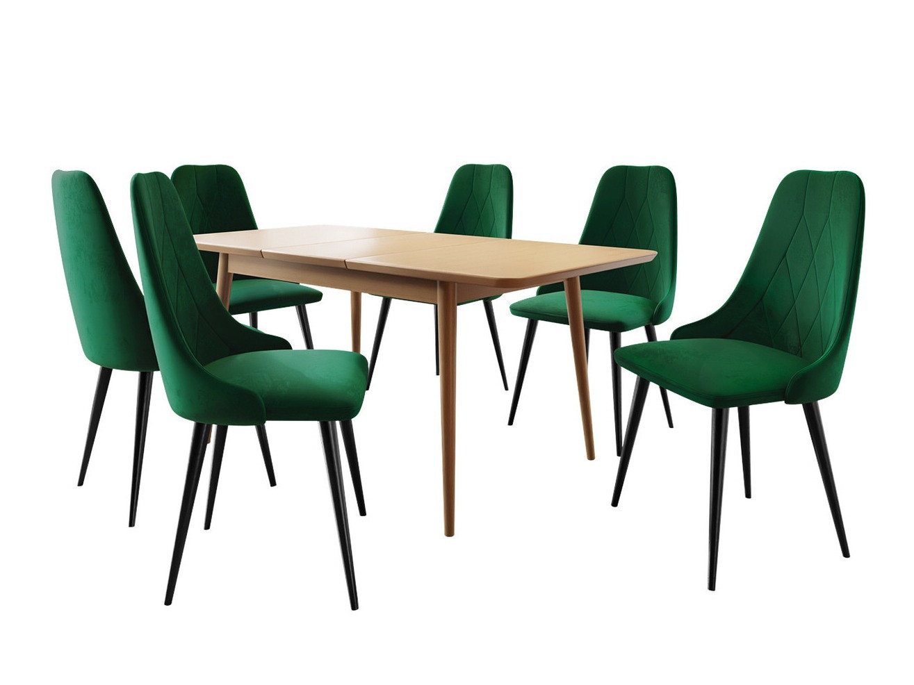 Conjunto de mesas y sillas para comedor Racine 125 (Negro + Magic Velvet 2225)