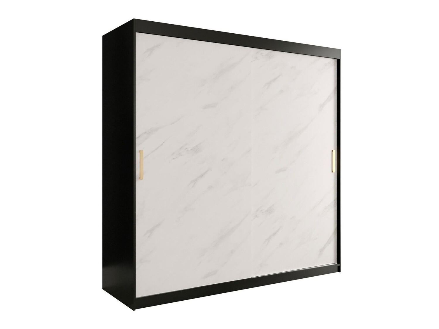 Armario Hartford 250 (Negro mate + Mármol blanco)