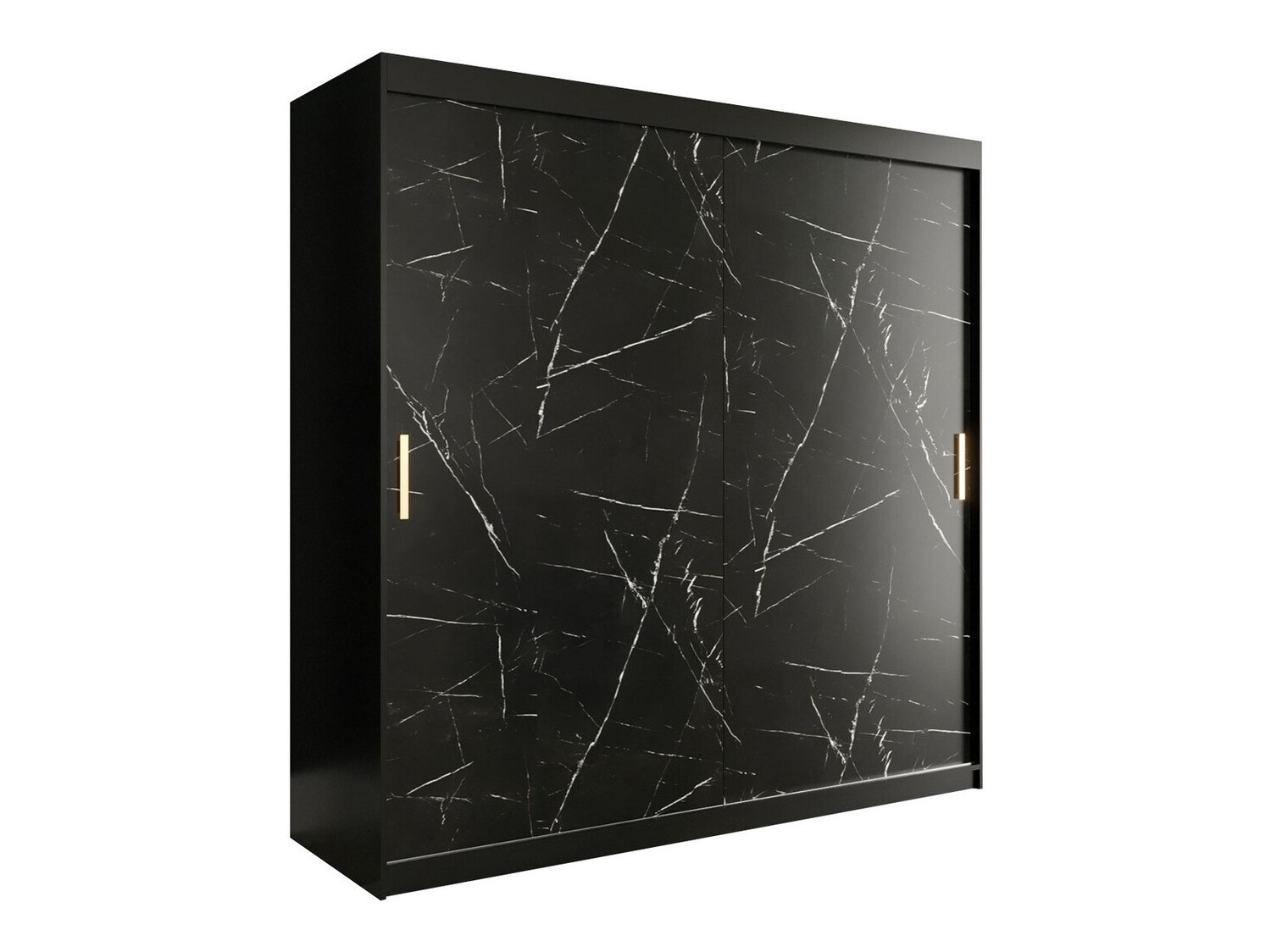 Armario Hartford 250 (Negro mate + Mármol negro)