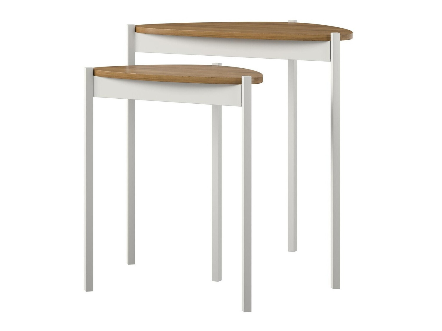 Conjunto de mesas auxiliares Novogratz 154 (Blanco + Nogal)