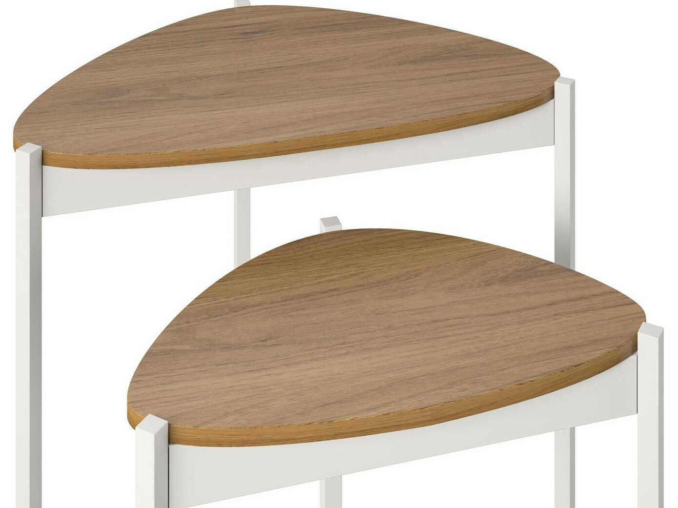 Conjunto de mesas auxiliares Novogratz 154 (Blanco + Nogal)