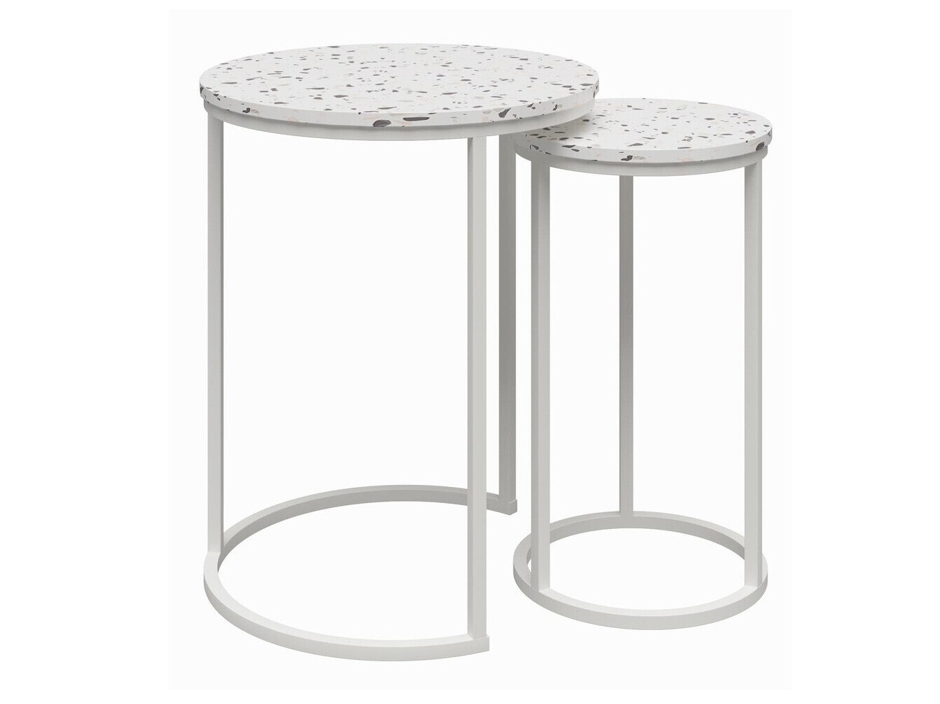 Conjunto de mesas auxiliares Tulsa 705 (Terazzo + Blanco)