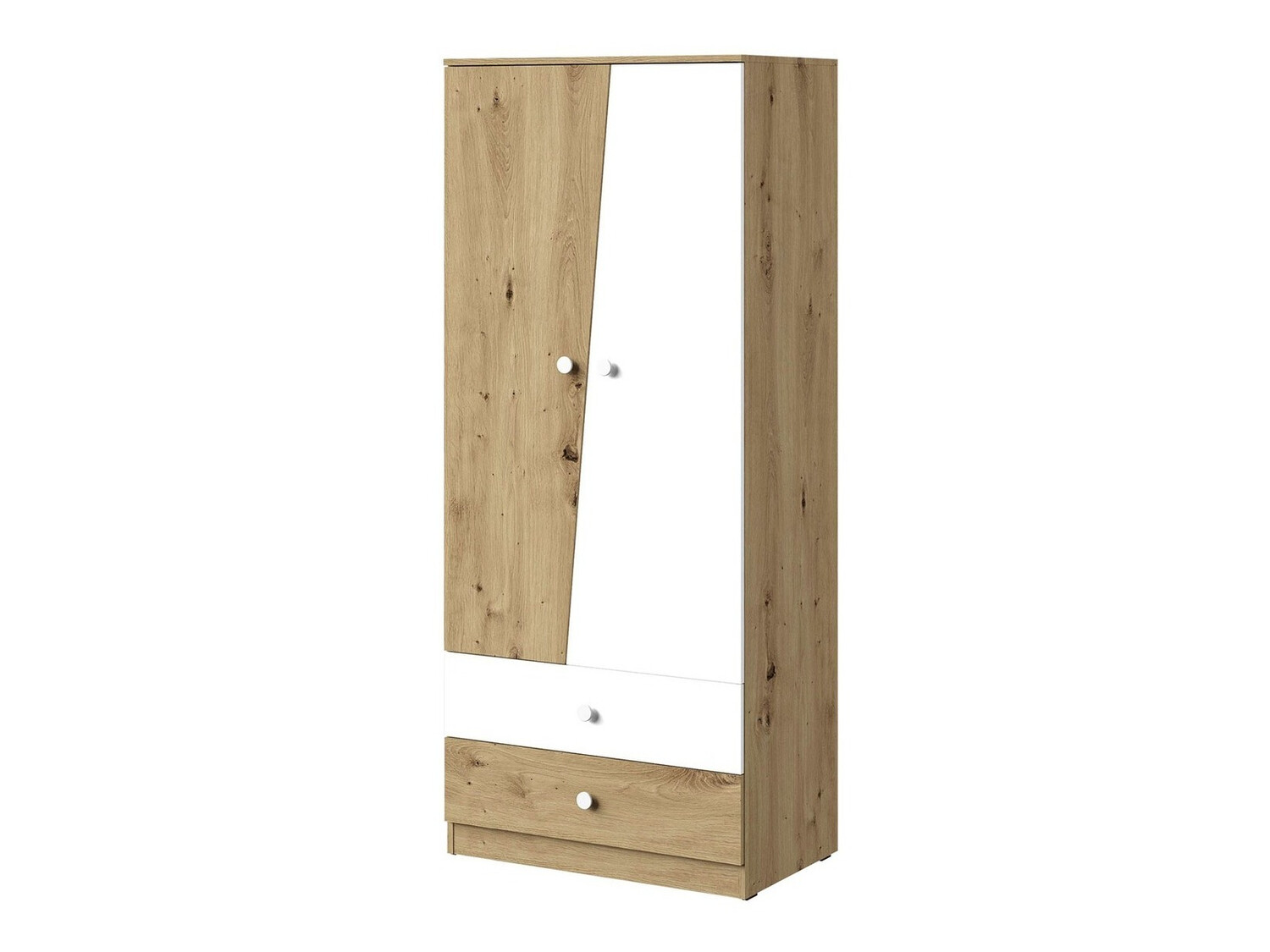 Armario Almira 100 (Roble Artisan + Blanco)