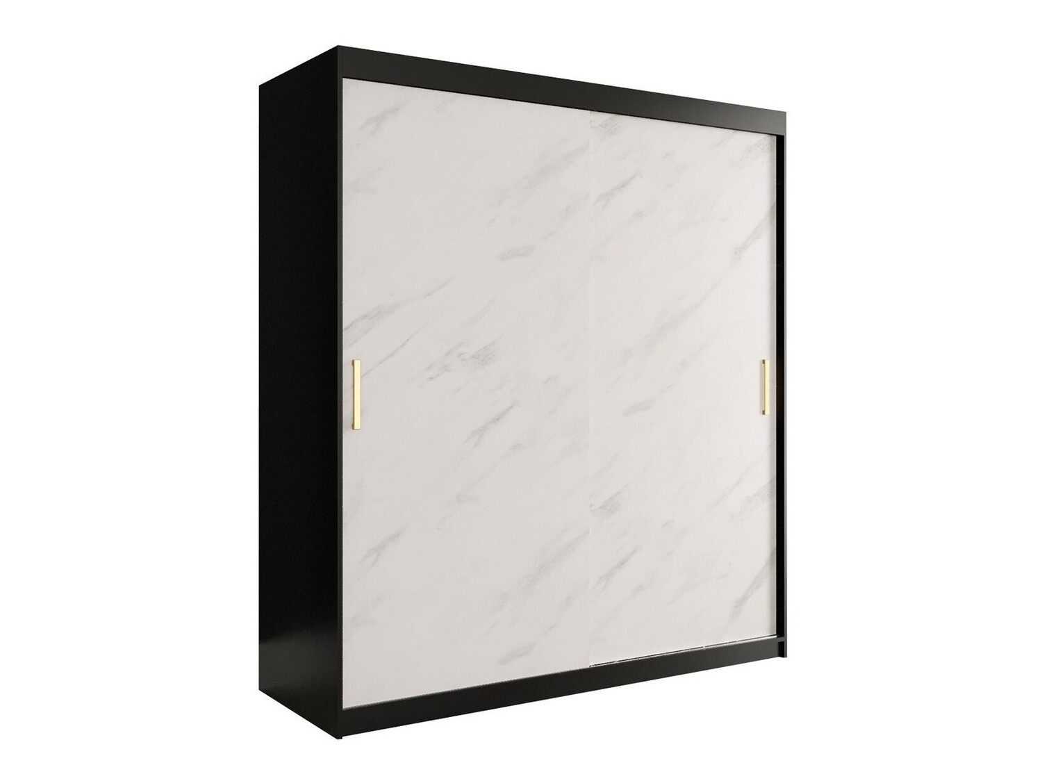 Armario Hartford 249 (Negro mate + Mármol blanco)