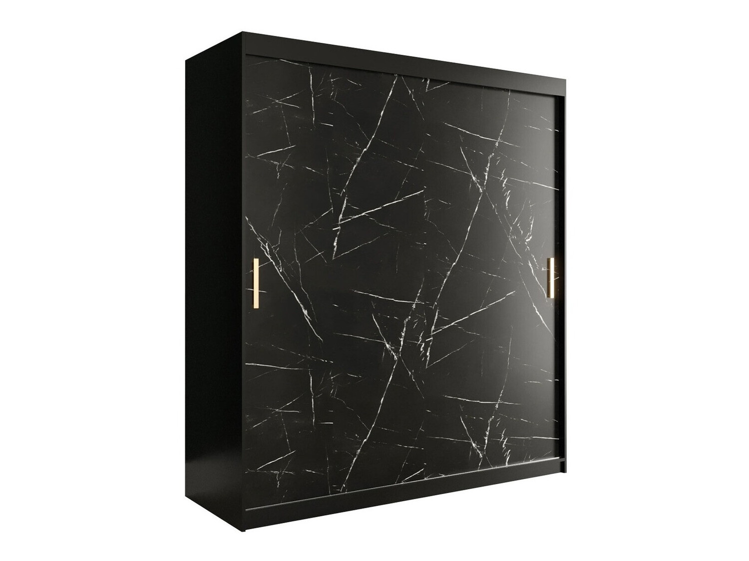 Armario Hartford 249 (Negro mate + Mármol negro)