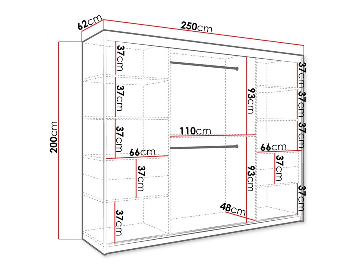 Armario Hartford 263 (Mate blanco + Mármol negro)