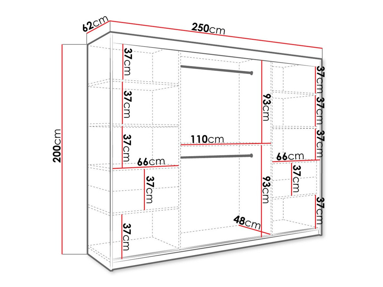 Armario Hartford 263 (Negro mate + Mármol negro)