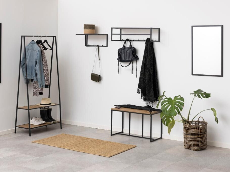 Perchero Norsica Sevferi 160 (Negro + Roble salvaje)