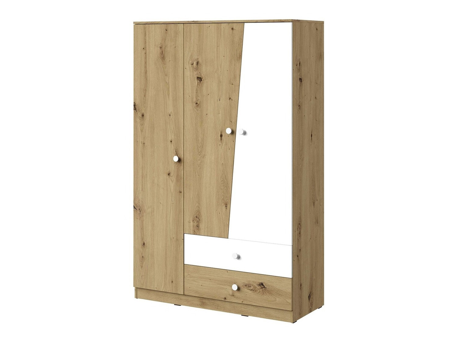 Armario Almira 102 (Roble Artisan + Blanco)