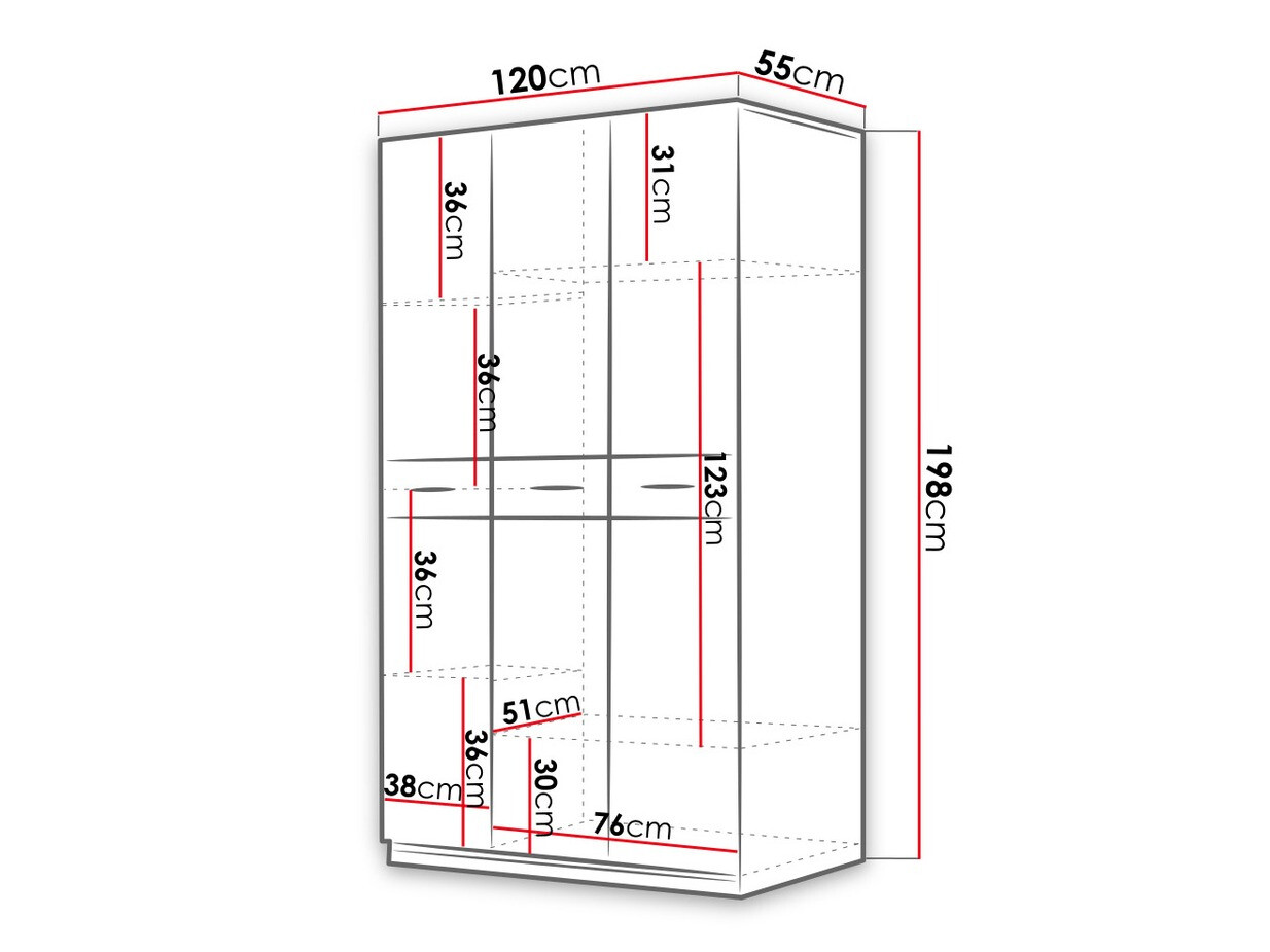 Armario Campus (Blanco + Blanco brillante)
