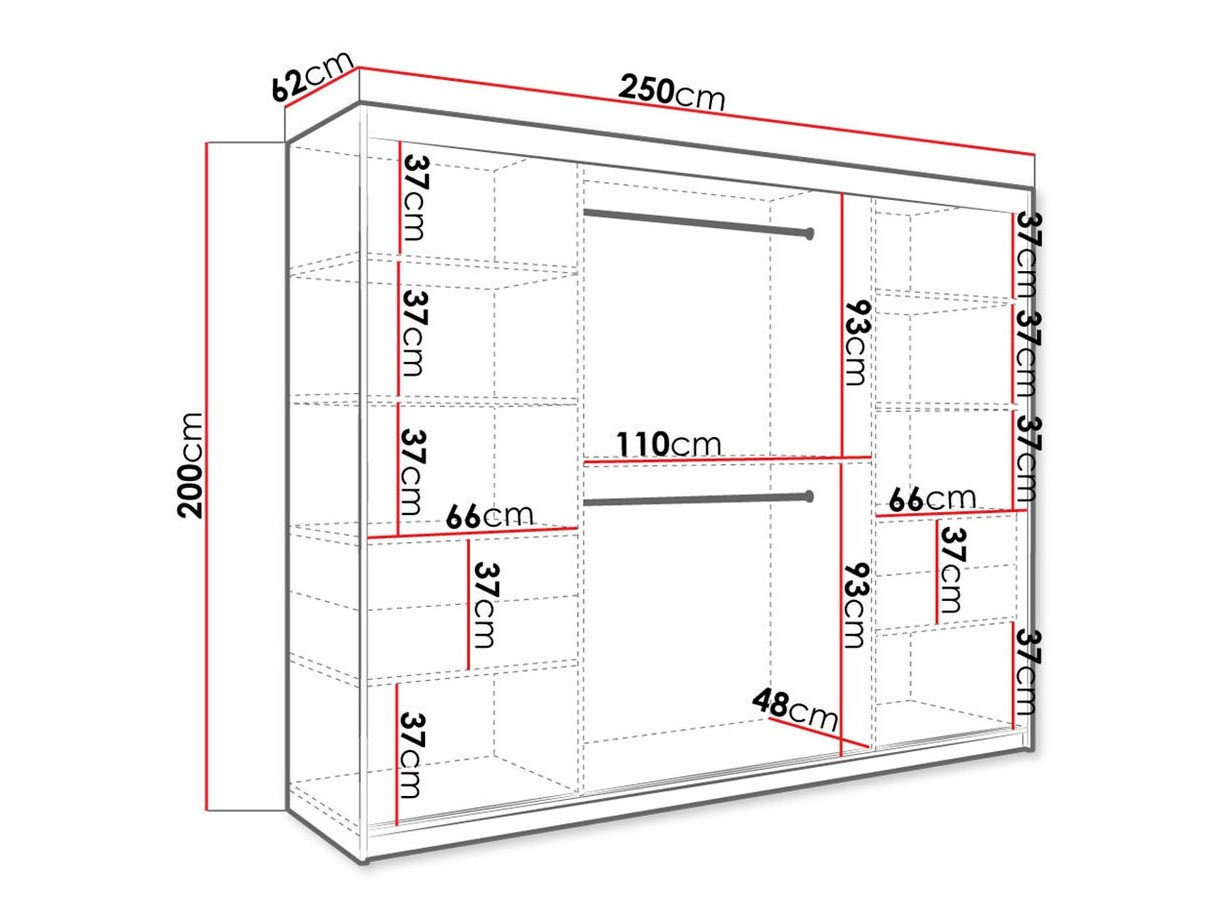 Armario Hartford 245 (Negro mate + Mármol negro)