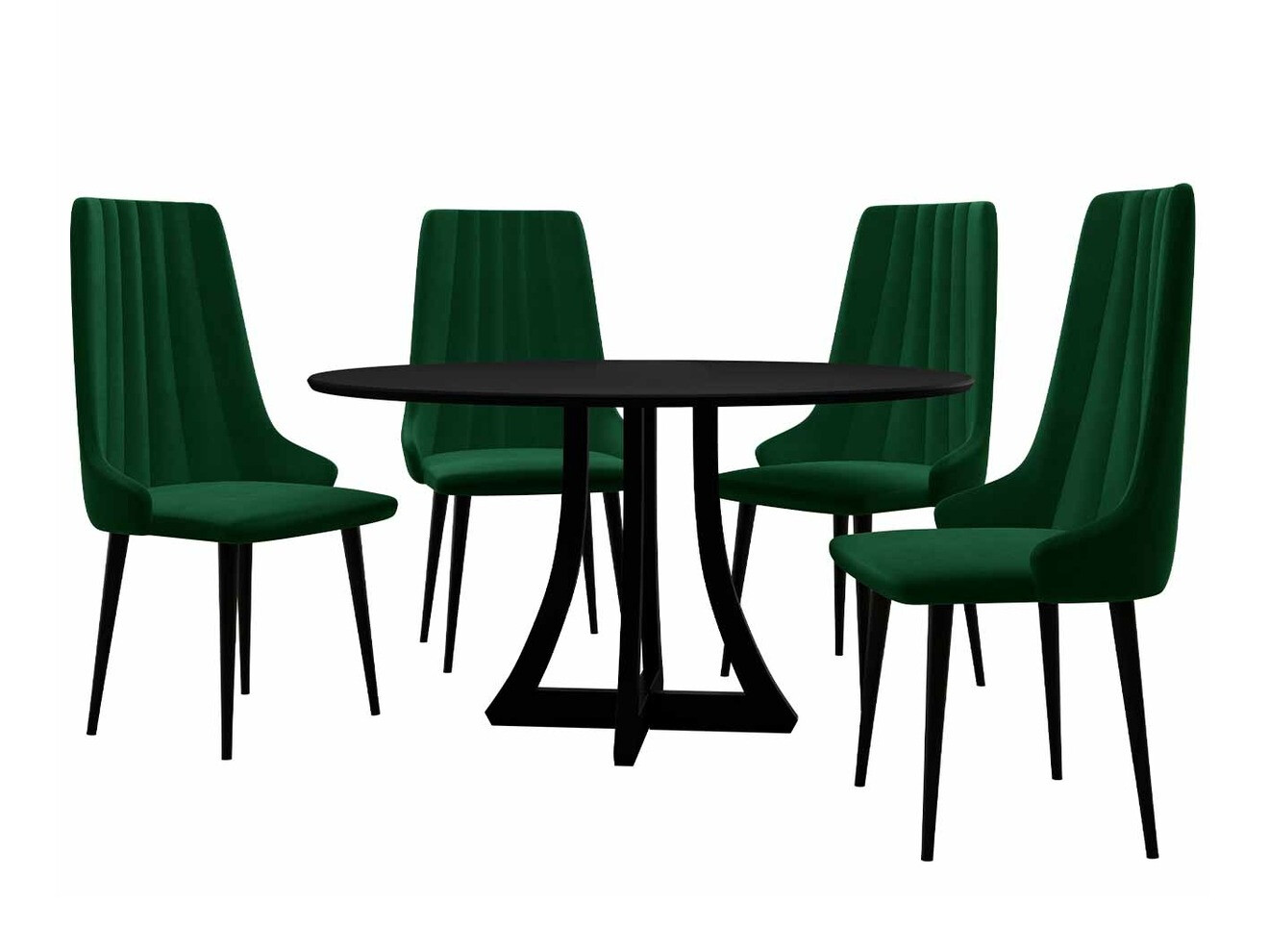 Conjunto de comedor Racine 126 (Negro)