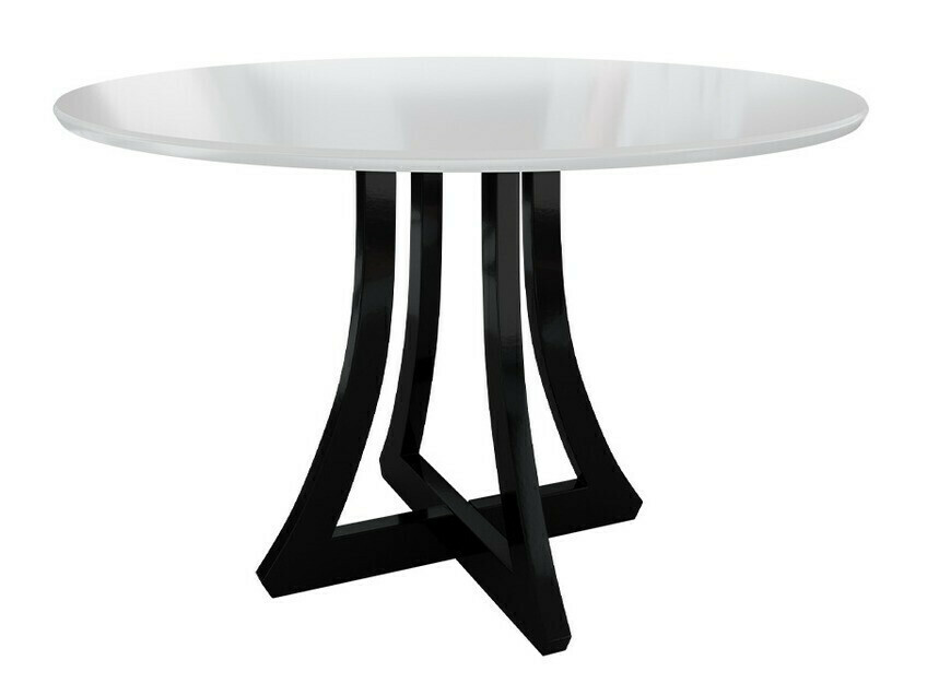 Conjunto de comedor Racine 135 (Negro brillante + Blanco brillante)