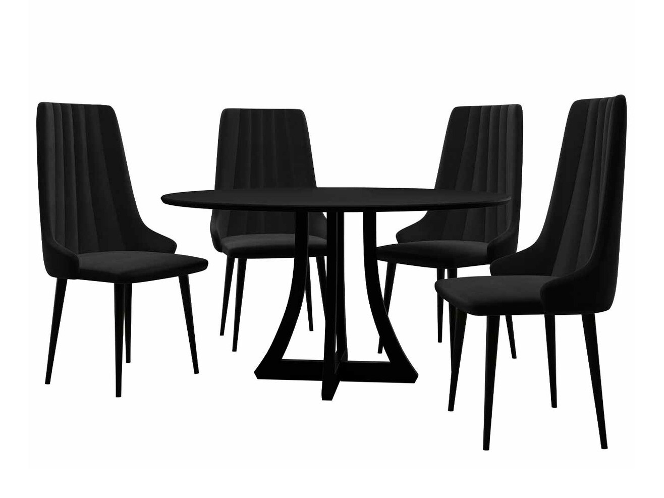 Conjunto de mesas y sillas para comedor Racine 126 (Negro)