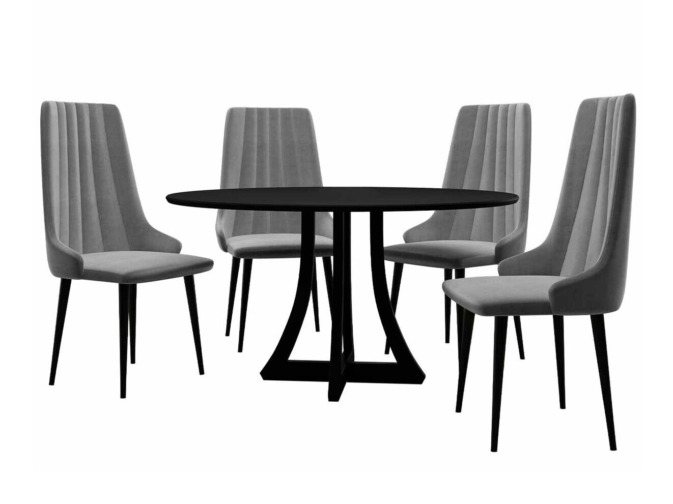 Conjunto de mesas y sillas para comedor Racine 126 (Negro)