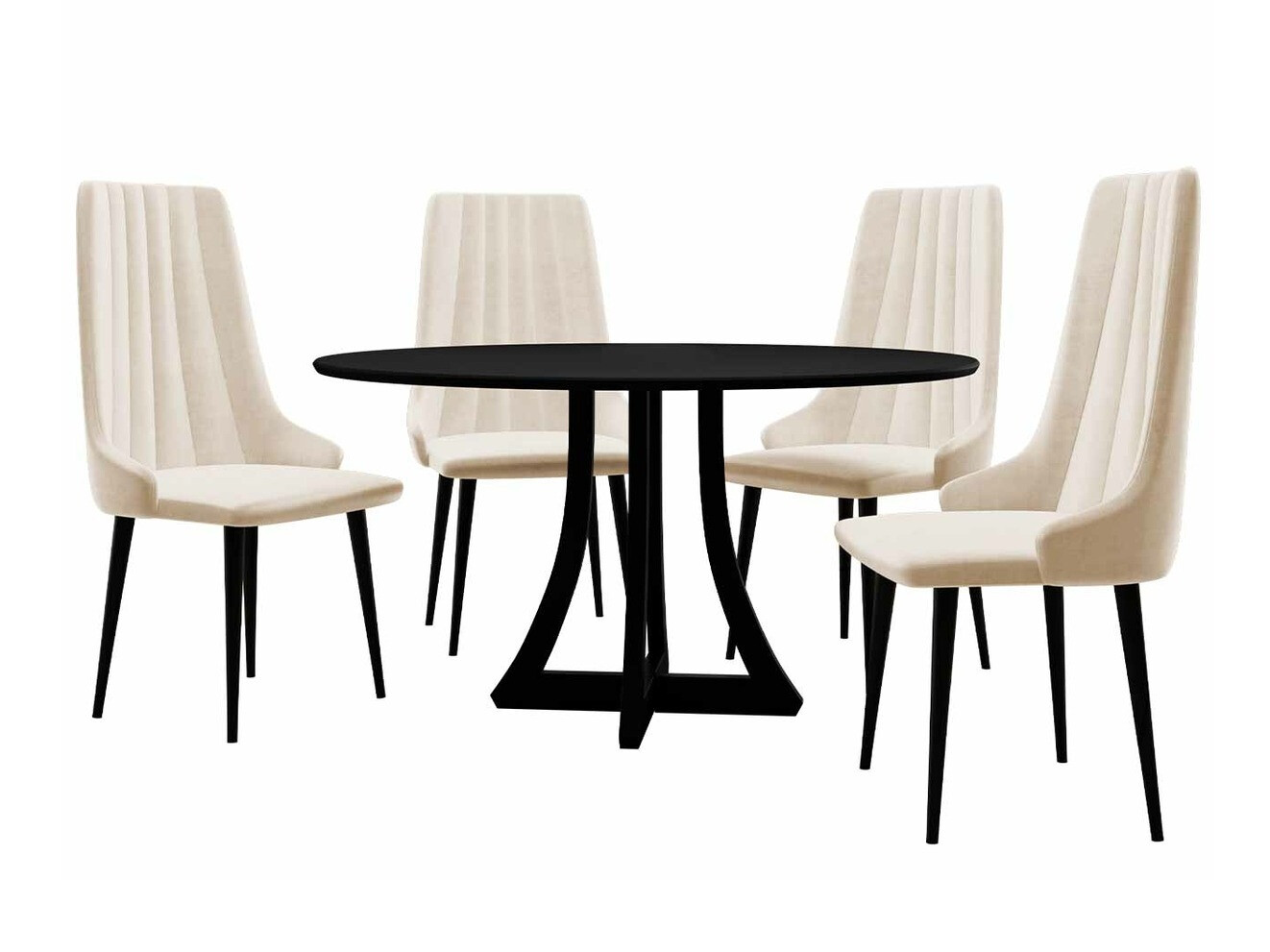 Conjunto de mesas y sillas para comedor Racine 135 (Negro)