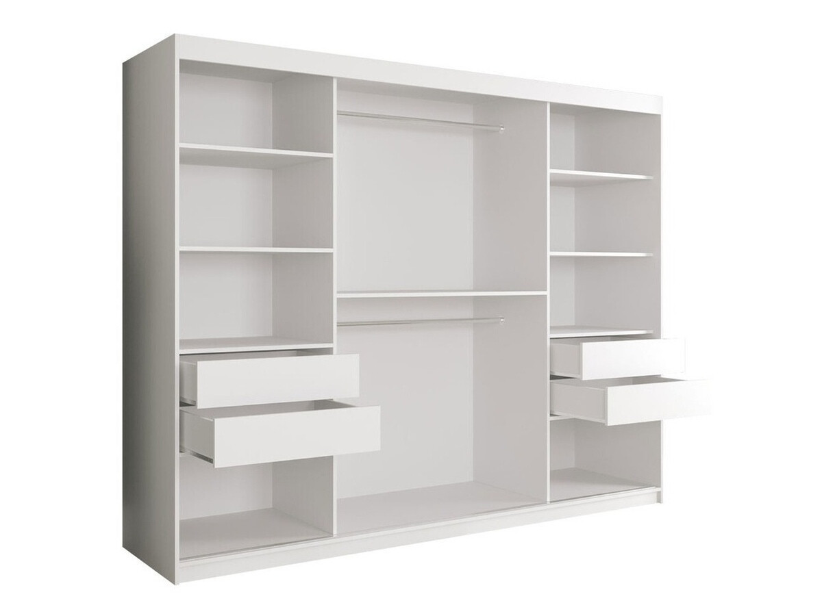 Armario Hartford 245 (Mate blanco + Mármol blanco)