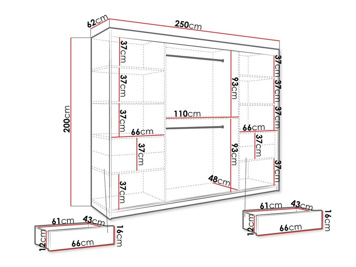 Armario Hartford 245 (Mate blanco + Mármol negro)