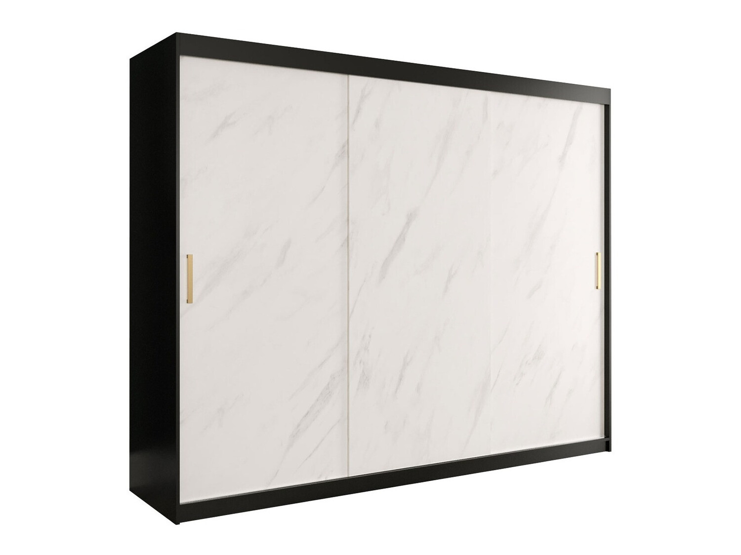 Armario Hartford 251 (Negro mate + Mármol blanco)