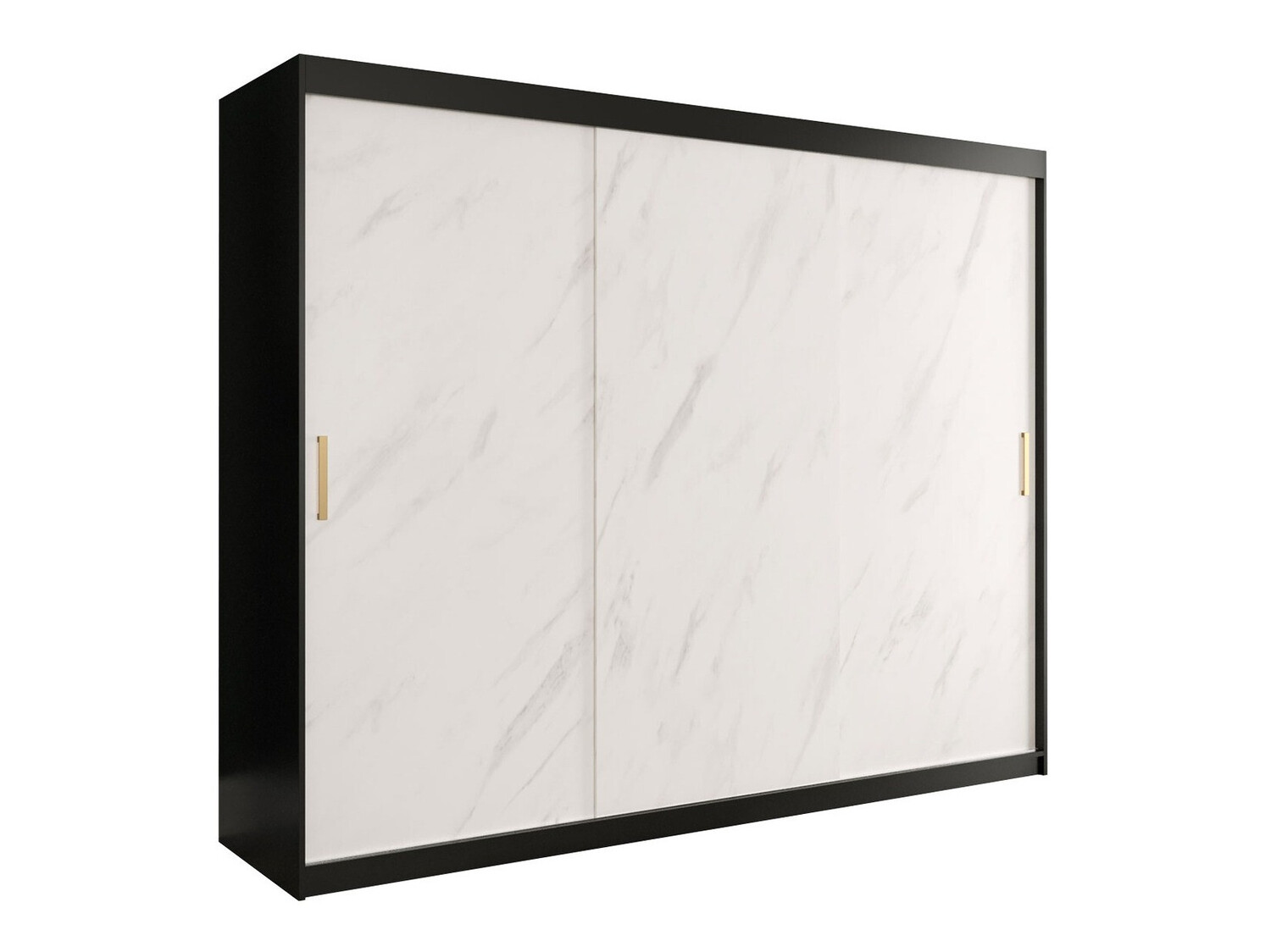 Armario Hartford 251 (Negro mate + Mármol blanco)