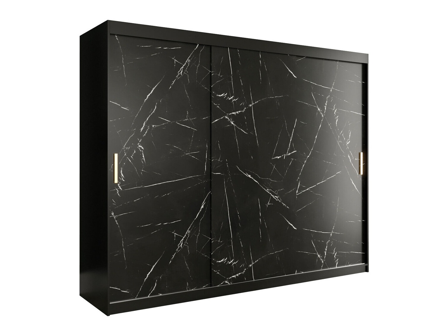 Armario Hartford 251 (Negro mate + Mármol negro)