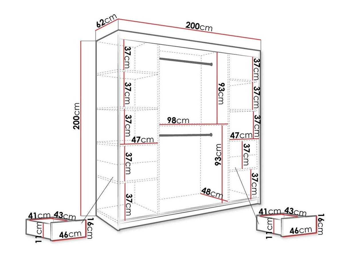 Armario Hartford 256 (Mate blanco + Mármol negro)