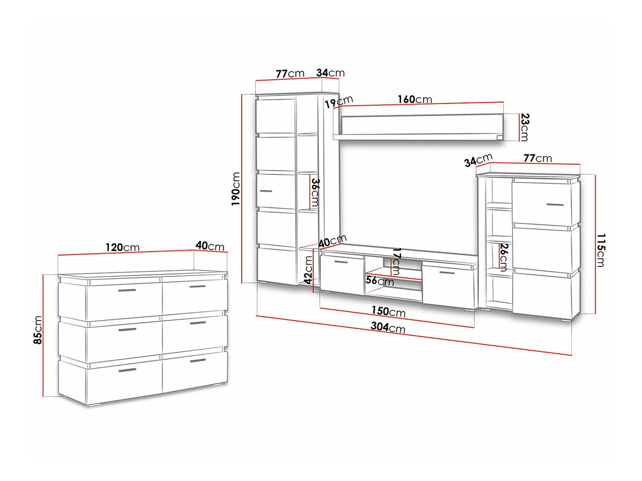 Conjunto de salón Tucson 125