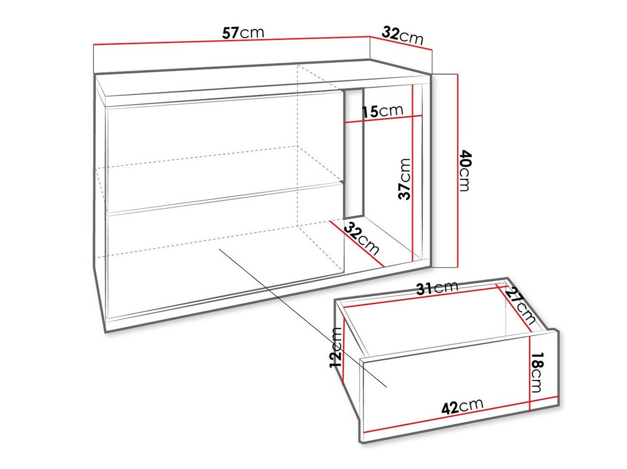 Mesilla de noche Hederos (Blanco + Blanco brillante)