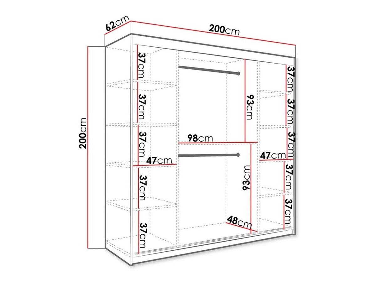 Armario Hartford 262 (Negro mate + Mármol blanco)