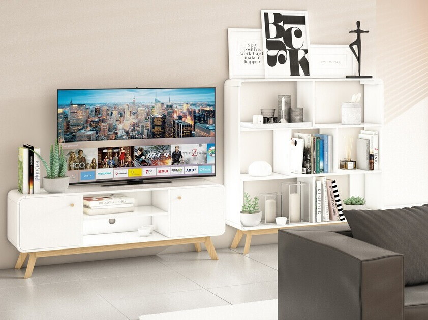 Estantería Elbtena 109 (Blanco + Roble)