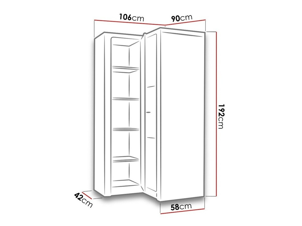 Armario de rincón Serfeno 111 (Arte blanco)