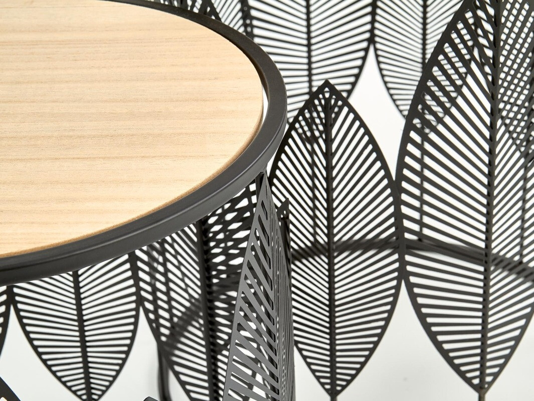 Conjunto de mesas auxiliares Houston 974 (Negro + Luminoso madera)