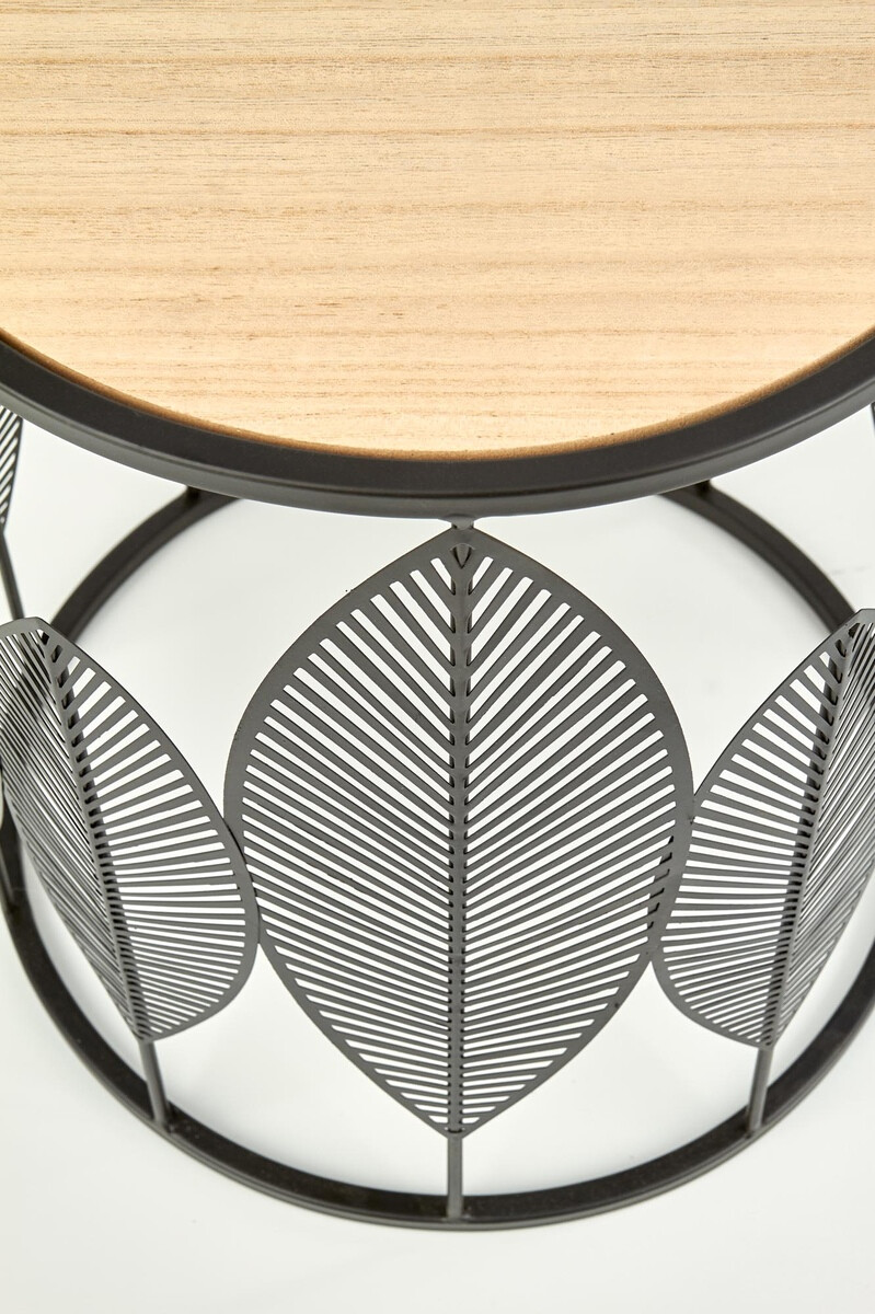 Conjunto de mesas auxiliares Houston 974 (Negro + Luminoso madera)