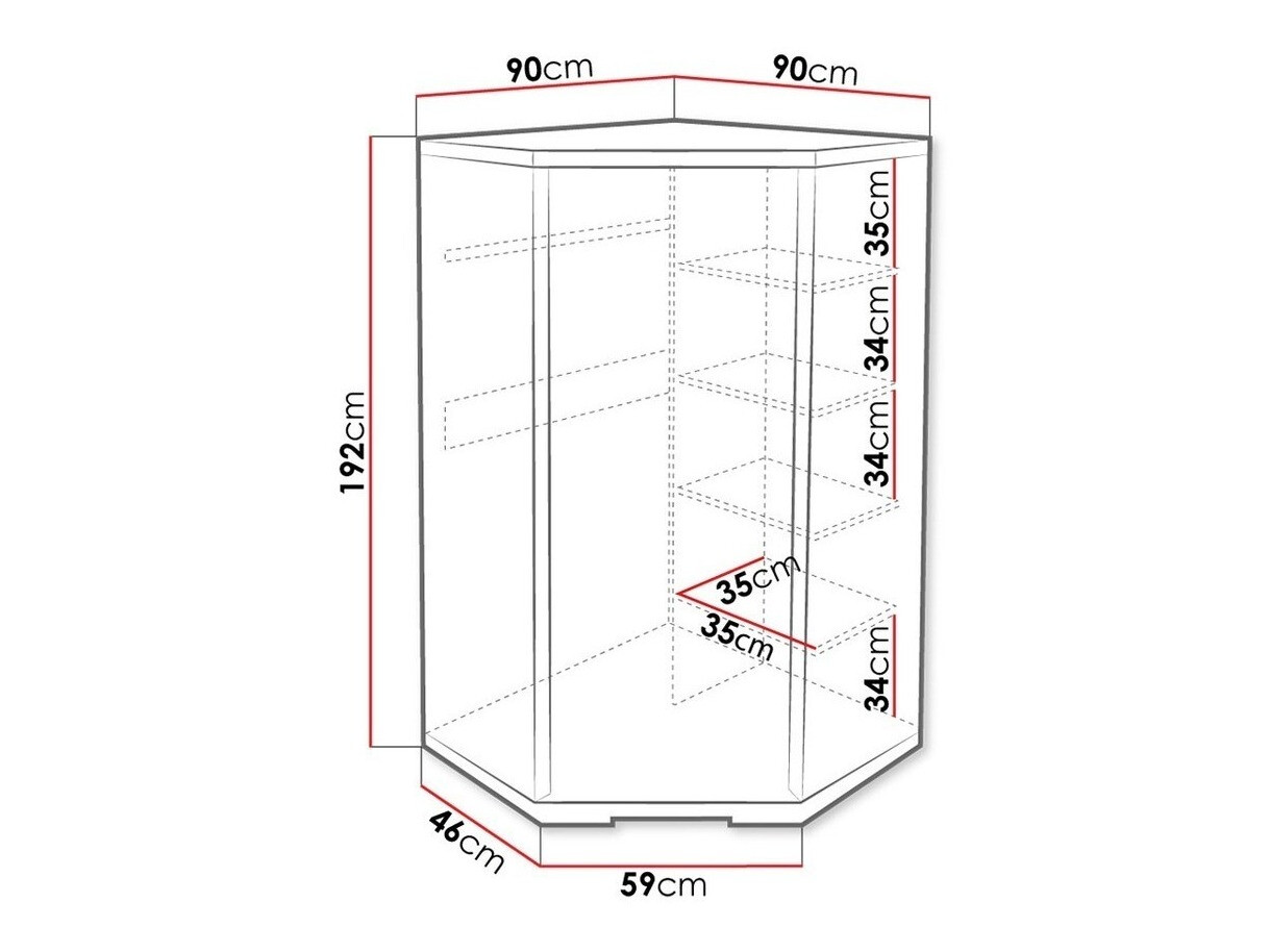 Armario de rincón Fiomeri 126 (Roble Santana)