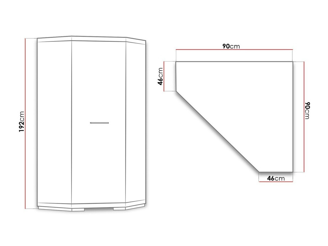 Armario de rincón Fiomeri 126 (Roble Santana)