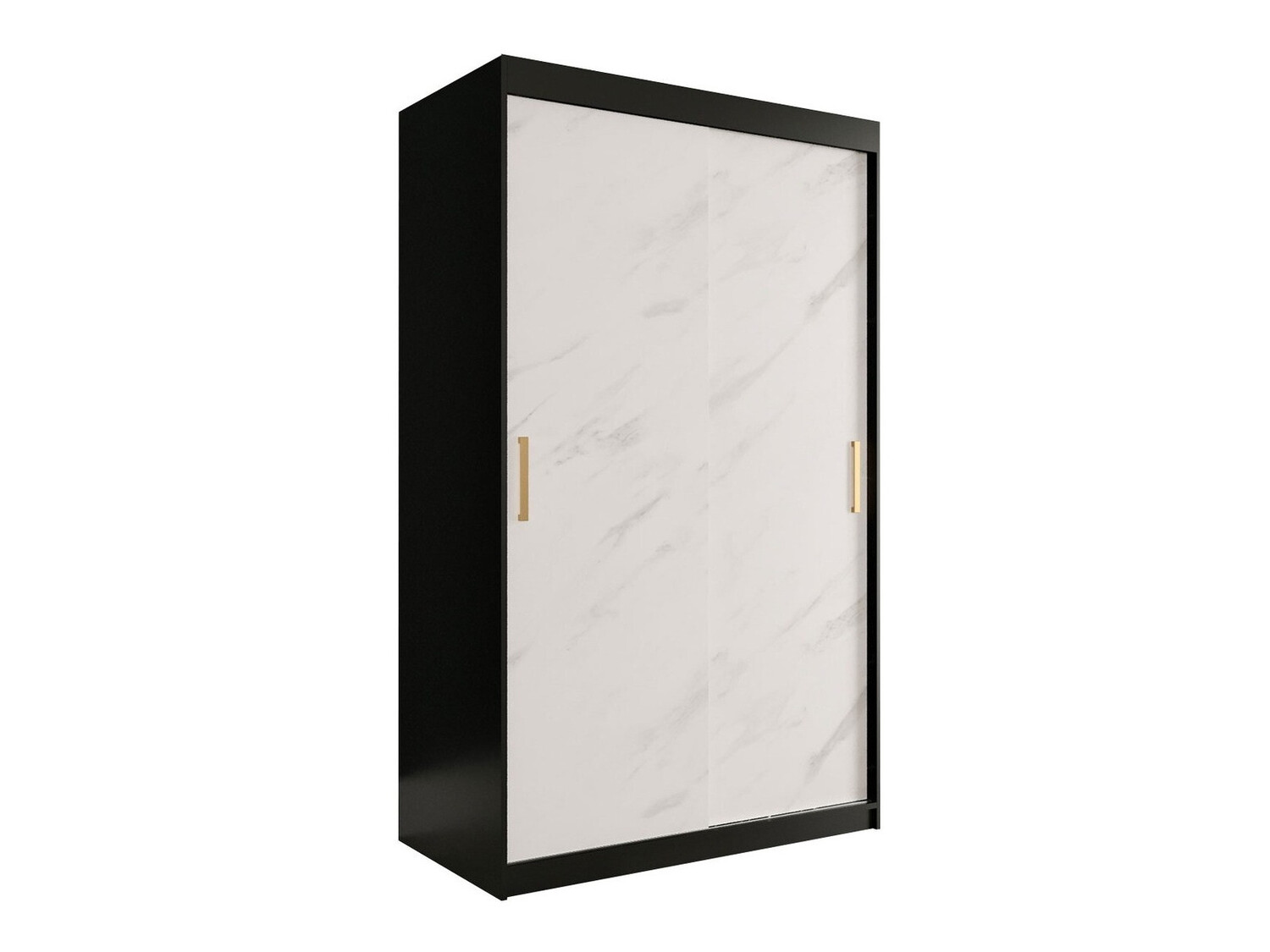 Armario Hartford 247 (Negro mate + Mármol blanco)