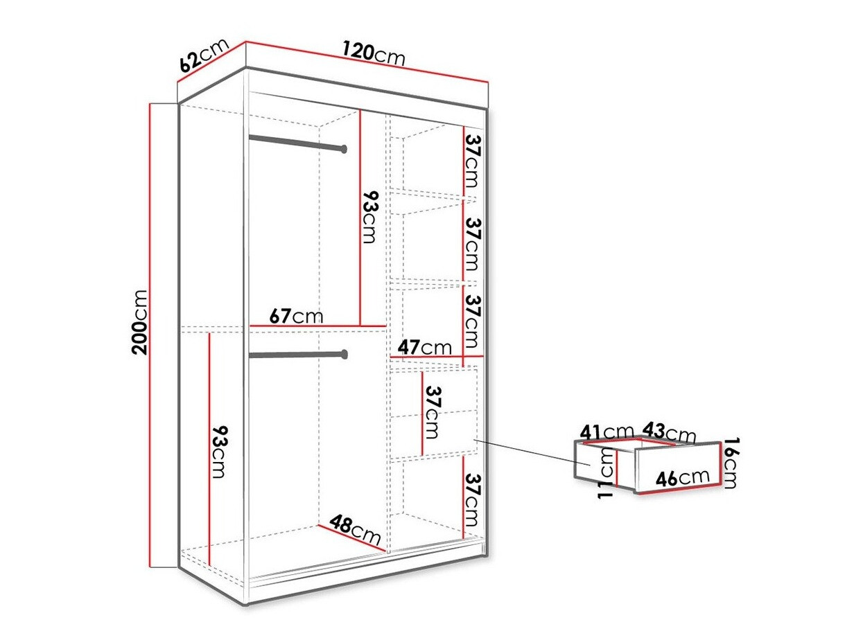 Armario Hartford 247 (Negro mate + Mármol negro)