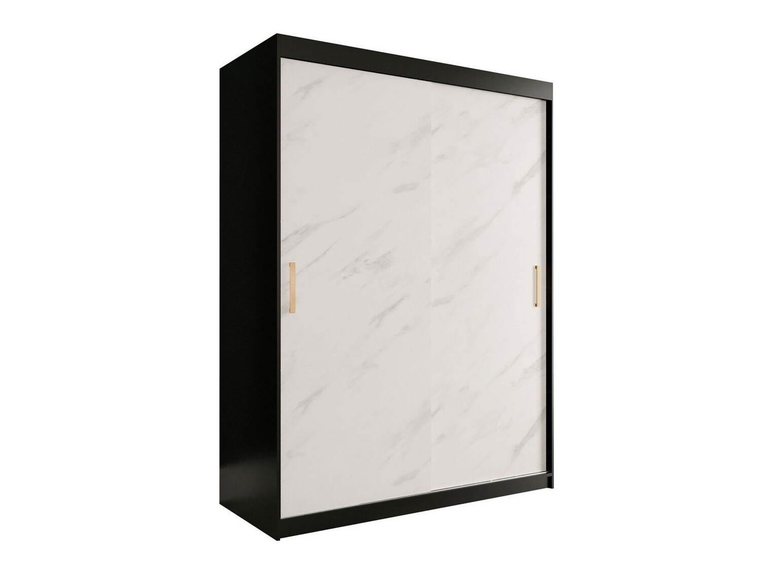 Armario Hartford 248 (Negro mate + Mármol blanco)