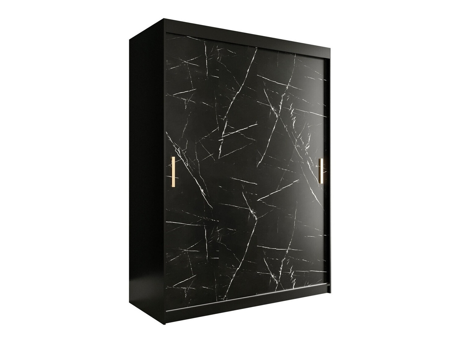 Armario Hartford 248 (Negro mate + Mármol negro)