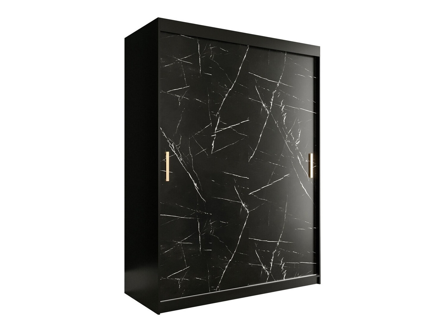 Armario Hartford 248 (Negro mate + Mármol negro)