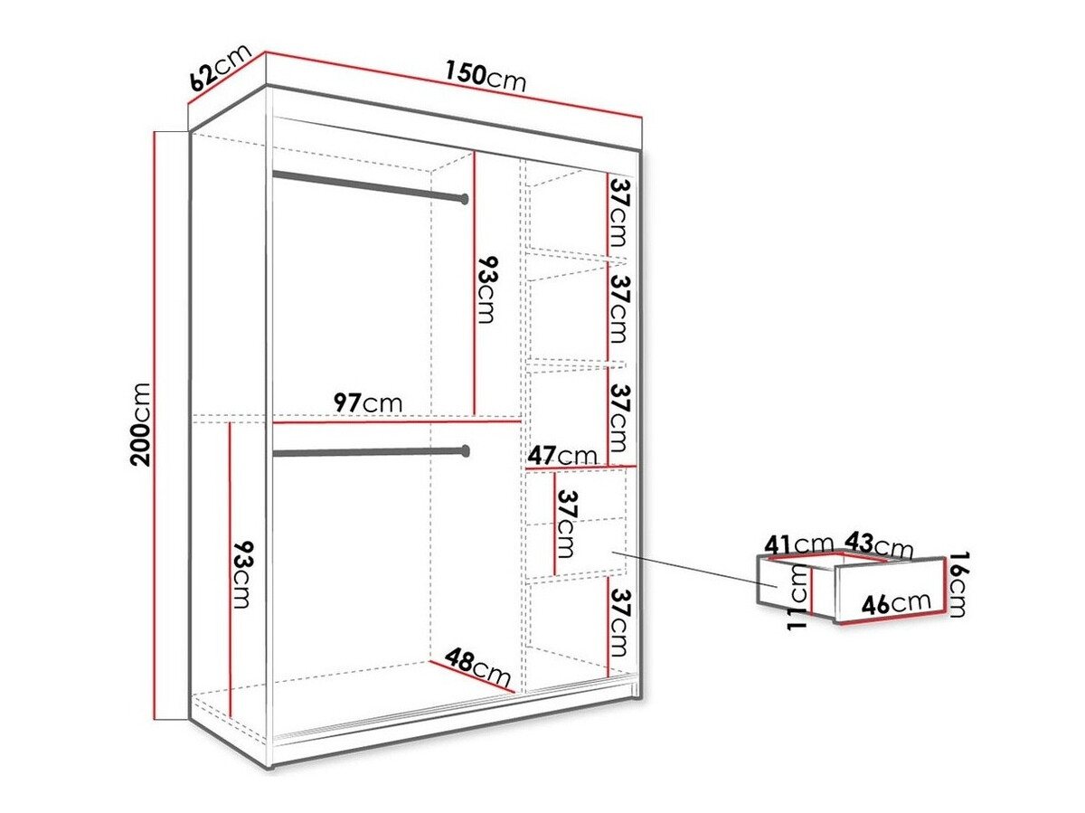 Armario Hartford 254 (Mate blanco + Mármol negro)