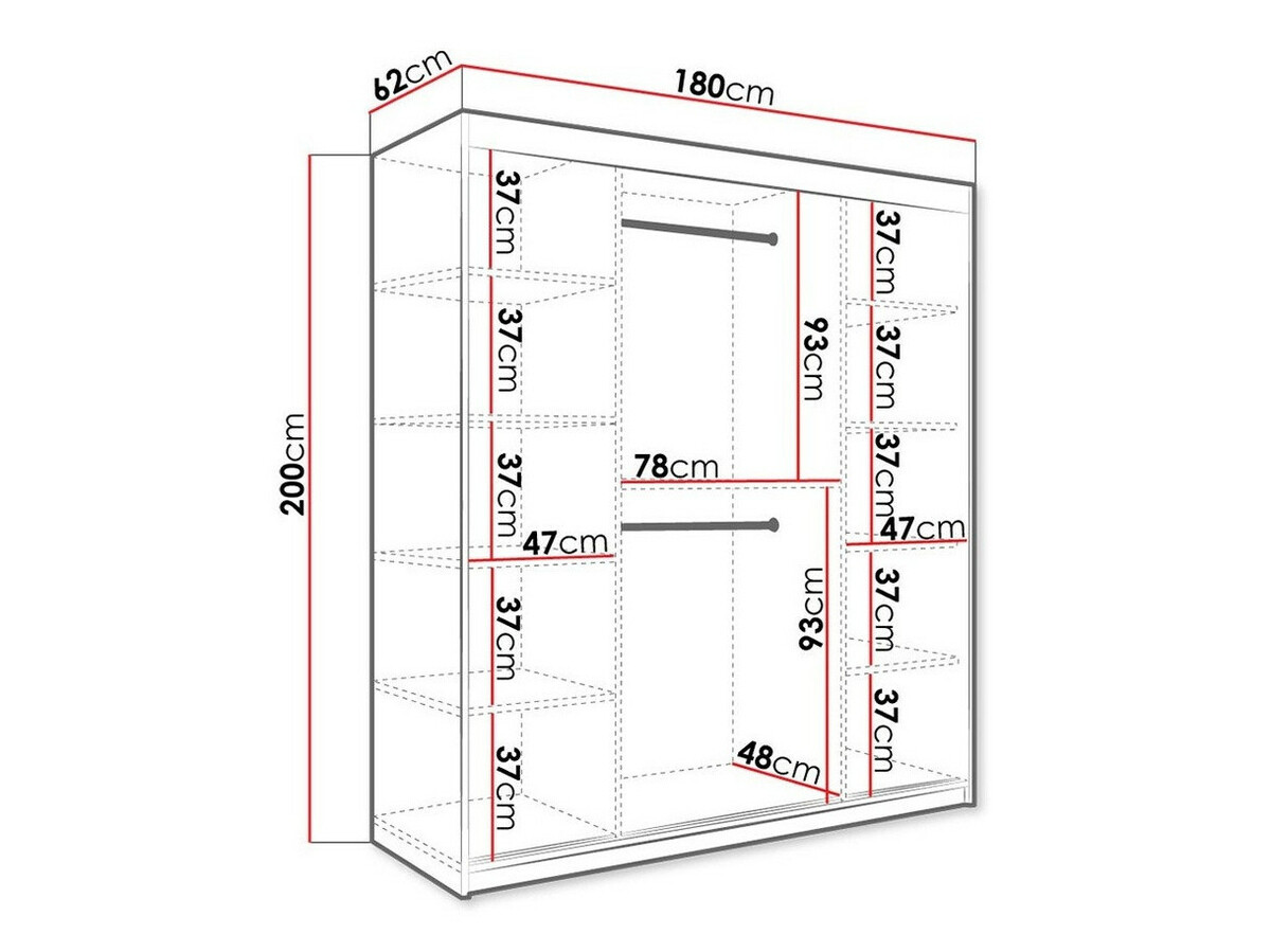 Armario Hartford 255 (Mate blanco + Mármol negro)