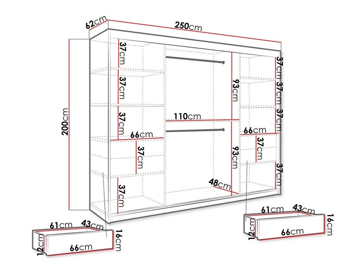 Armario Hartford 257 (Mate blanco + Mármol blanco)