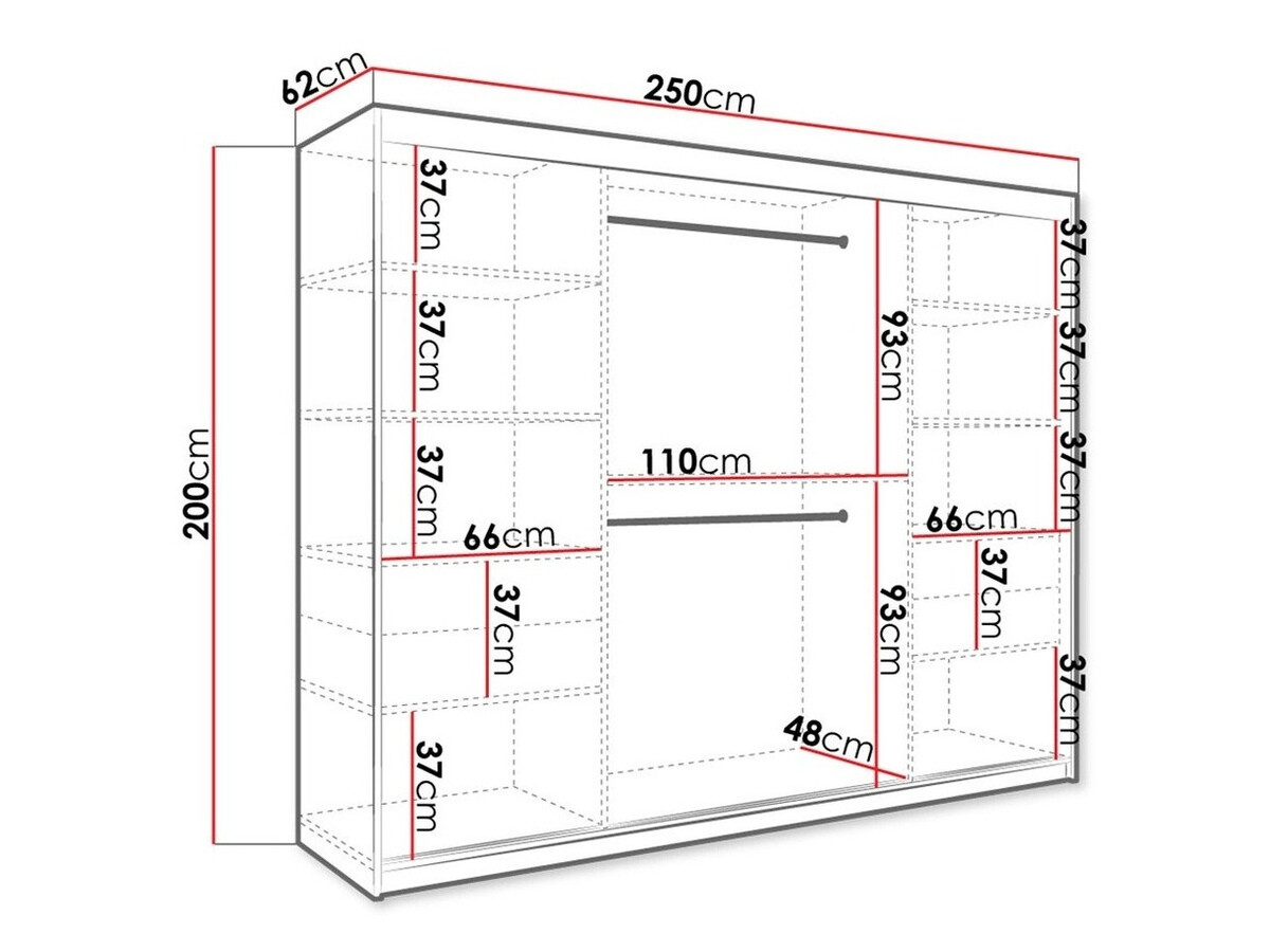 Armario Hartford 257 (Negro mate + Mármol blanco)